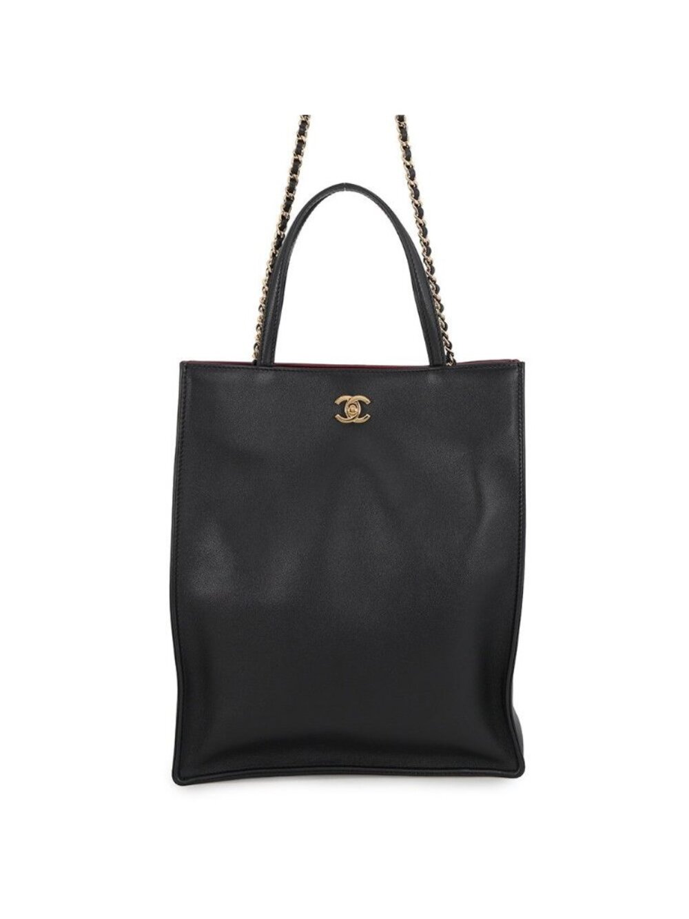 Chanel Tote Bag Small Shopping CC Logo Black